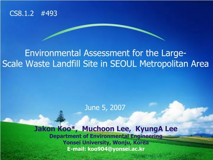 environmental assessment for the large scale waste landfill site in seoul metropolitan area