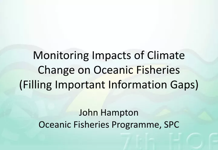 monitoring impacts of climate change on oceanic