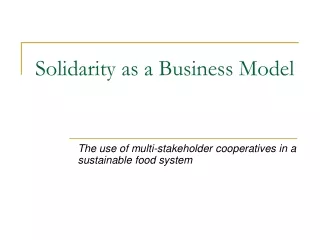 Solidarity as a Business Model