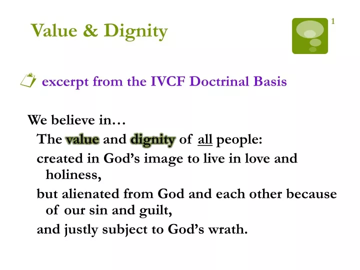 value dignity