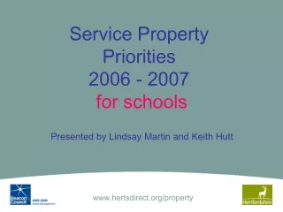 Service Property Priorities  2006 - 2007 for schools