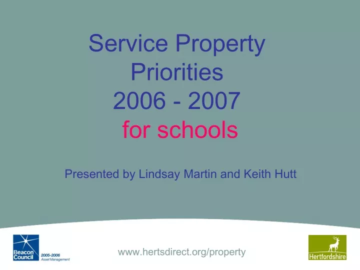 service property priorities 2006 2007 for schools
