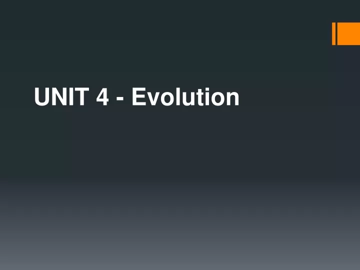 unit 4 evolution