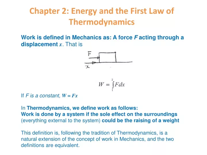 chapter 2 energy and the first law of thermodynamics