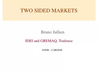 TWO SIDED MARKETS