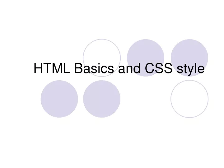 html basics and css style