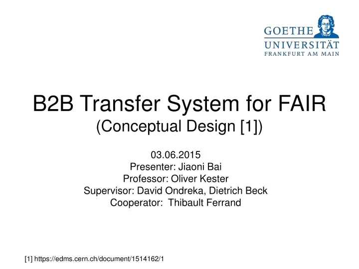b2b transfer system for fair conceptual design 1