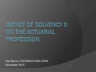 Impact of Solvency II on the actuarial profession
