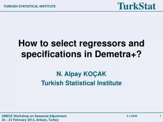 How to select regressors and specifications in Demetra+?