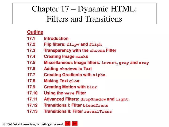 chapter 17 dynamic html filters and transitions