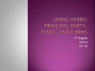 Using Verbs: Principal Parts, Tense, and Forms