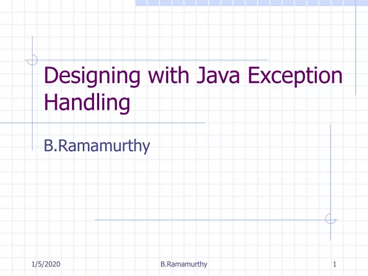 designing with java exception handling