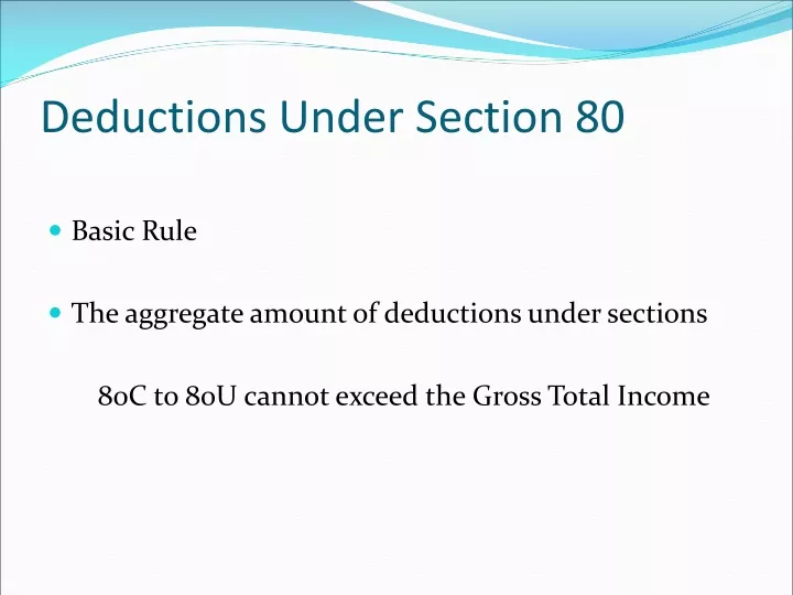 deductions under section 80