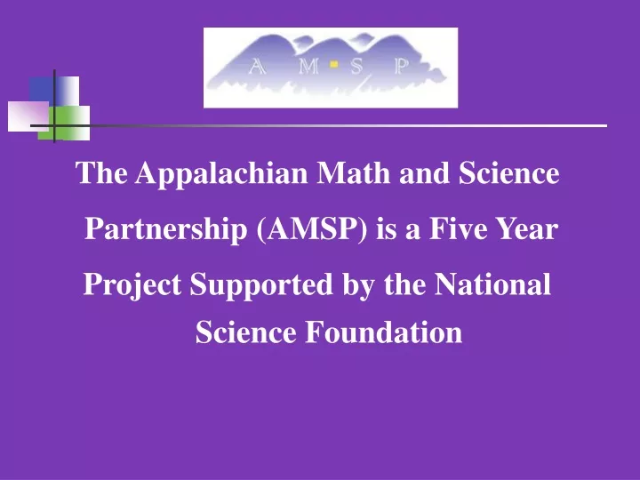 the appalachian math and science partnership amsp