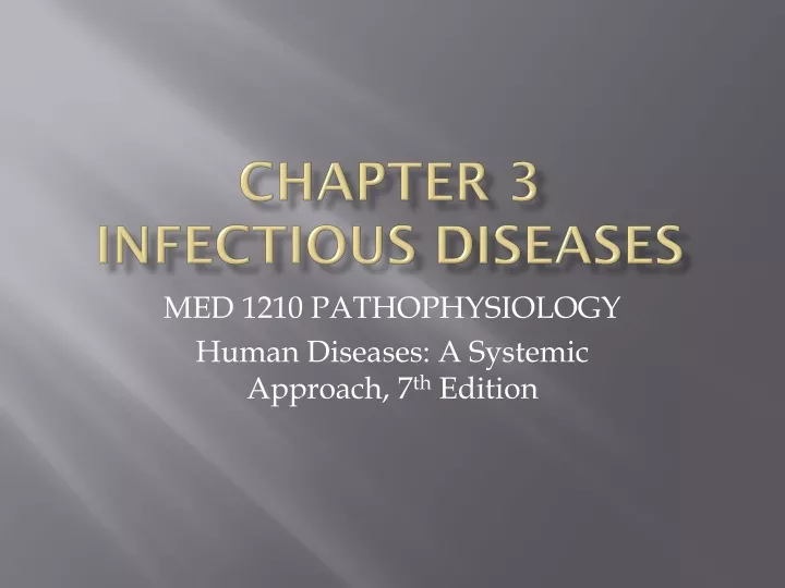 chapter 3 infectious diseases