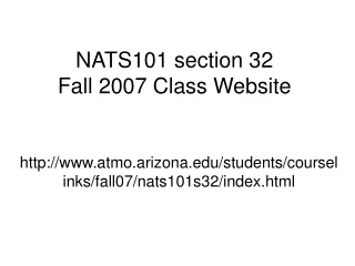 NATS101 section 32 Fall 2007 Class Website