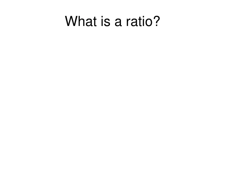 what is a ratio