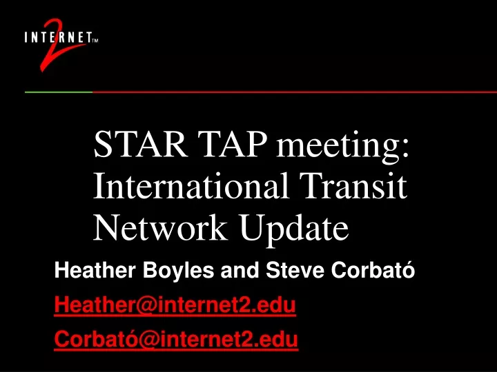 star tap meeting international transit network update