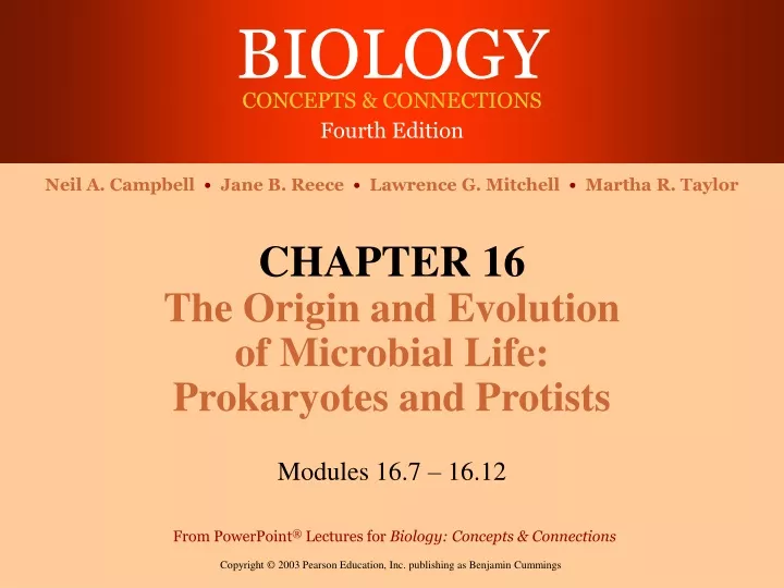 chapter 16 the origin and evolution of microbial life prokaryotes and protists