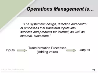 Operations Management is…
