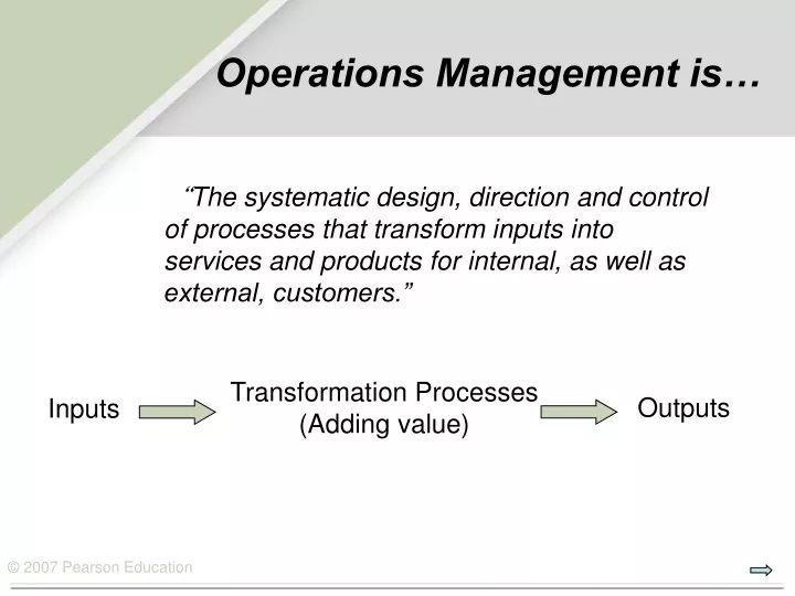 operations management is