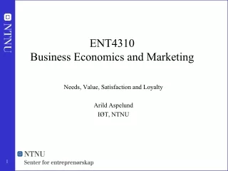 ENT4310 Business Economics and Marketing