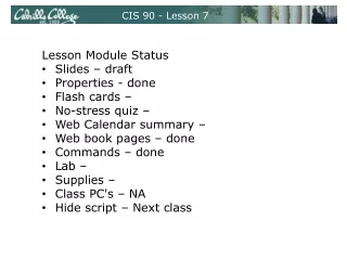 CIS 90 - Lesson 7
