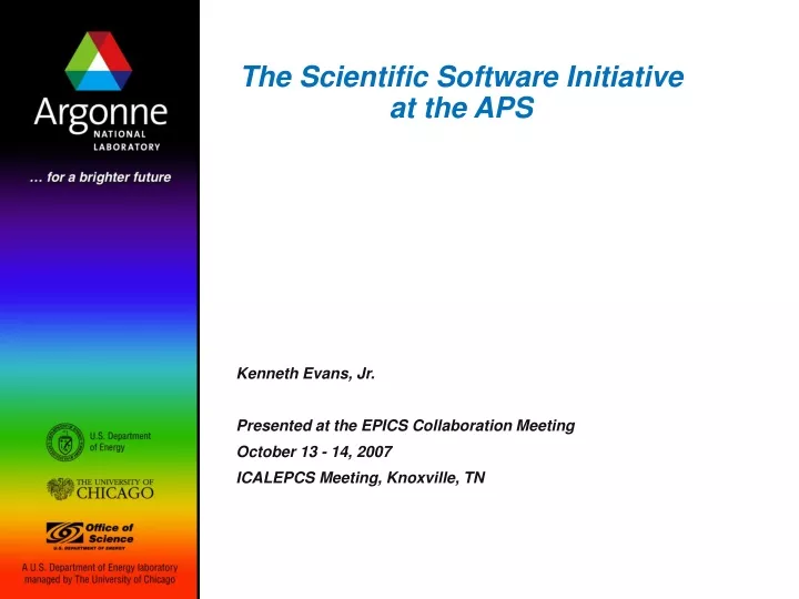 the scientific software initiative at the aps