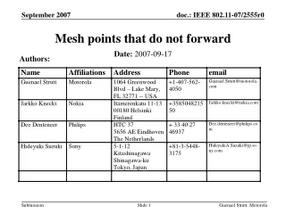 Mesh points that do not forward