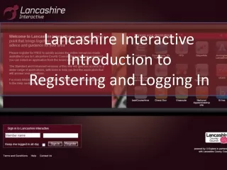 Lancashire Interactive Introduction to  Registering and Logging In
