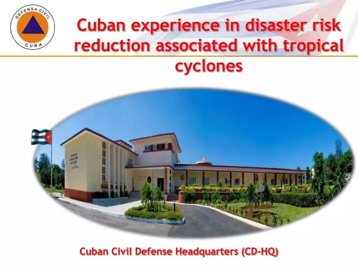 cuban experience in disaster risk reduction