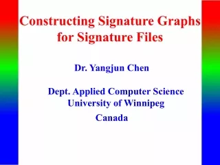 Constructing Signature Graphs for Signature Files