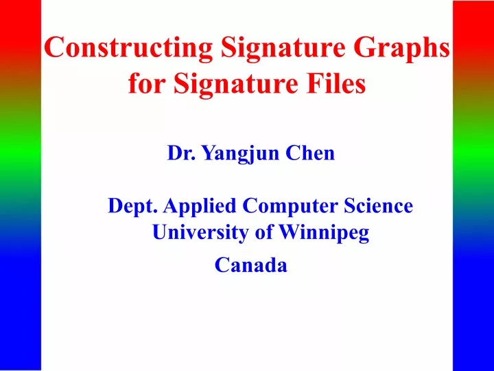 constructing signature graphs for signature files