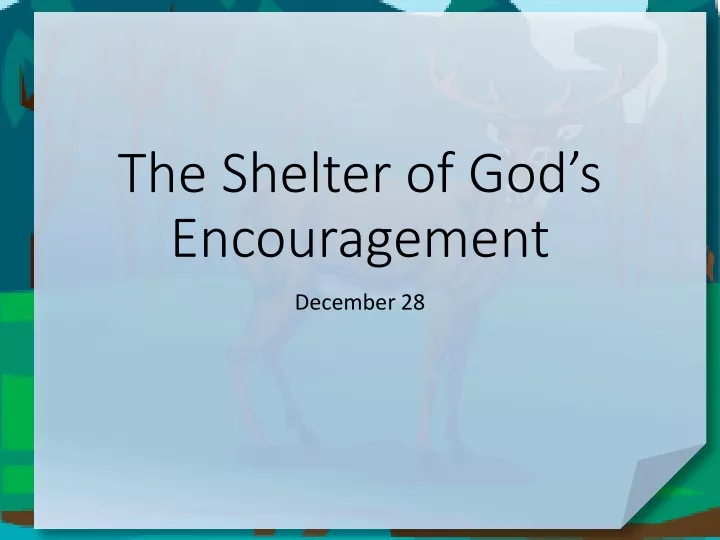 the shelter of god s encouragement
