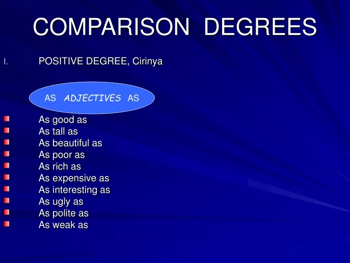 comparison degrees