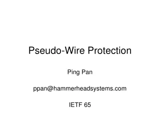 Pseudo-Wire Protection