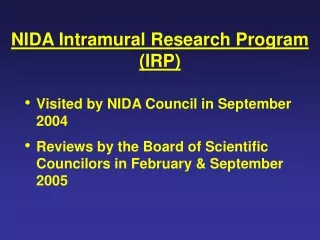 NIDA Intramural Research Program (IRP)