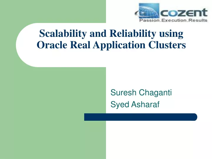 scalability and reliability using oracle real application clusters