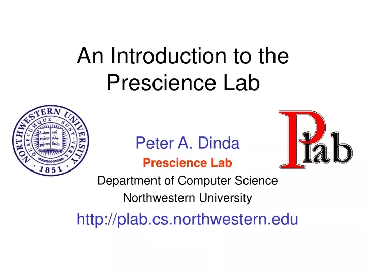 an introduction to the prescience lab