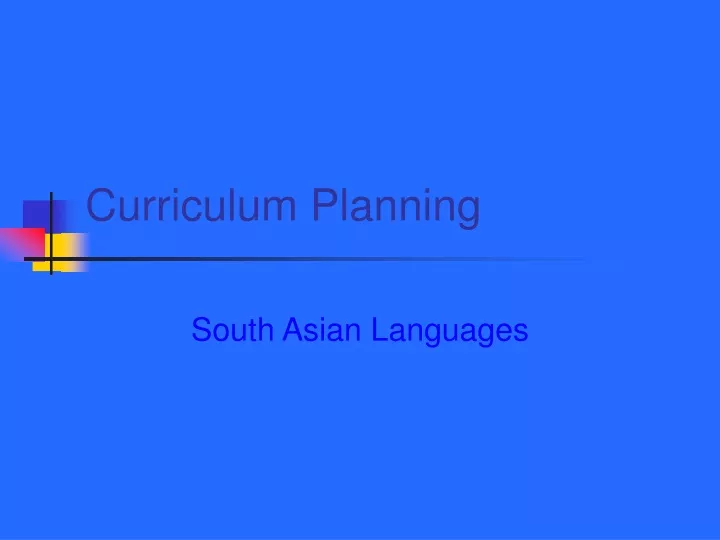curriculum planning