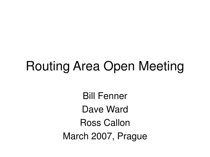 routing area open meeting