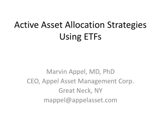 Active Asset Allocation Strategies Using ETFs