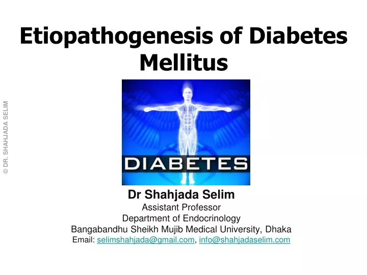 e tiopathogenesis of diabetes mellitus