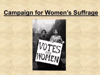 Campaign for Women’s Suffrage
