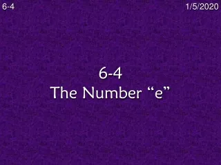 6-4 The Number “e”