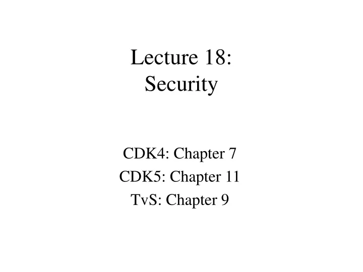 lecture 18 security