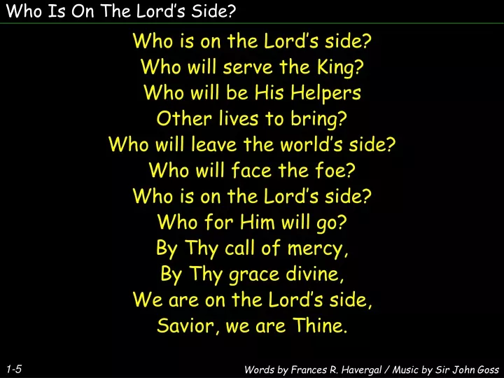 who is on the lord s side
