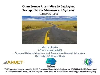 Open Source Alternative to Deploying  Transportation Management Systems October 20 th  2010