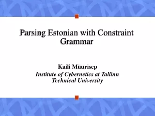 Parsing Estonian with Constraint Grammar