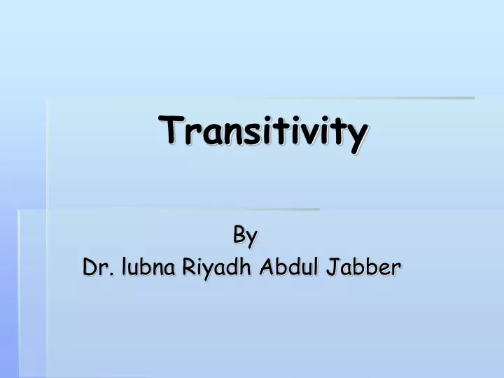 transitivity